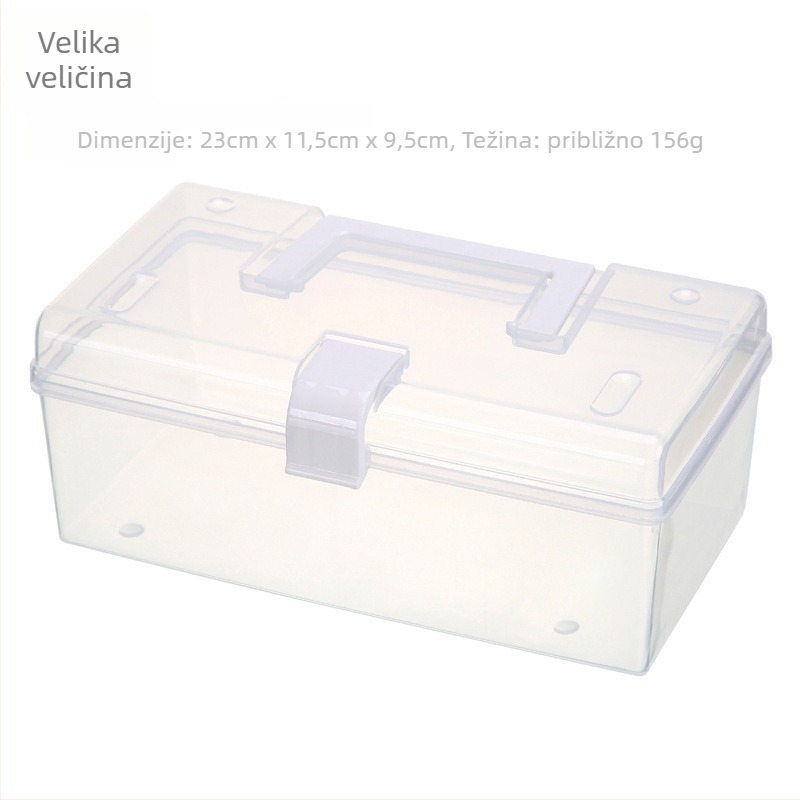Prozirna plastična kutija za pohranu, sklopiva, prijenosna, višestruka namjena