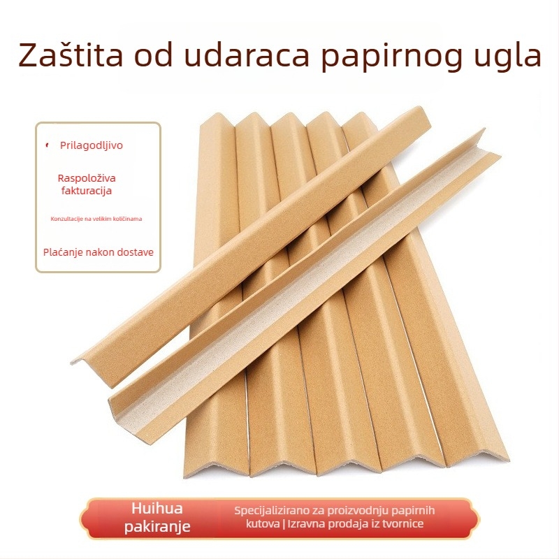 L-oblike papirni zaštitnik kuta - Kraft papir, pritiskanje, Huihua marka; dnevna proizvodnja 80 000 m