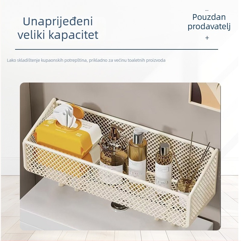 Zidni kupaonski regał sa šest etaža, iznad WC-a