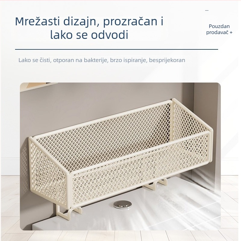 Zidni kupaonski regał sa šest etaža, iznad WC-a