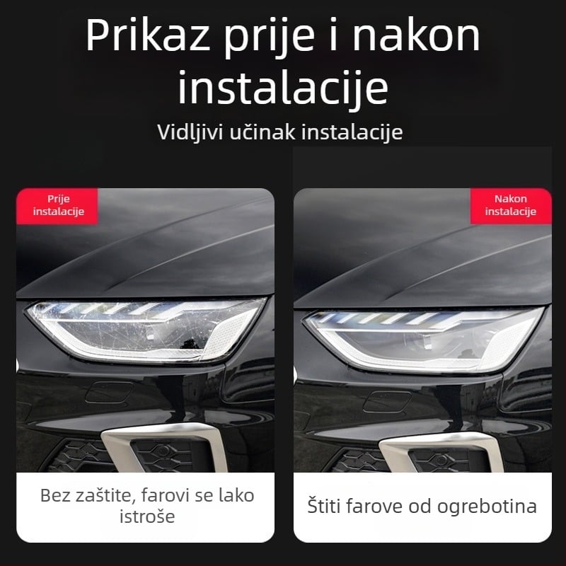 TPU film za svjetla za Aodi A3/A4 S3/4 – automatsko popravak, otporno na ogrebotine i habanje