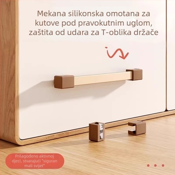 Silikonski zaštitnik ugla namještaja – T-oblik zaštite rubova za ručke ladica i ormara, sigurnost djece