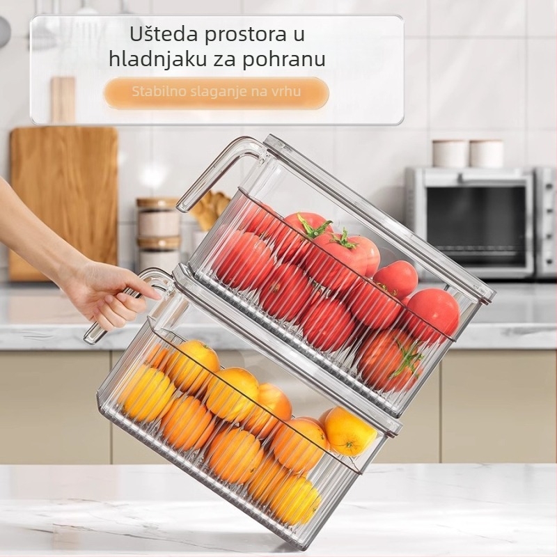 Dvostruko proziran pretinac za hladnjak — siguran za hranu, čuva svježinu, s dizajnom zatvaranja, za voće, povrće i jaja