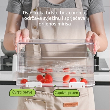 Kutija za pohranu u hladnjaku, PET materijal, prozirna, prehrambena sigurnost, zatvorena i s odvodom