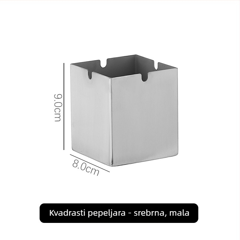 Pepeljara od nehrđajućeg čelika s vjetro zaštitom i spremnikom za pohranu te mogućnošću logotipa — za bar, KTV, hotel i dom