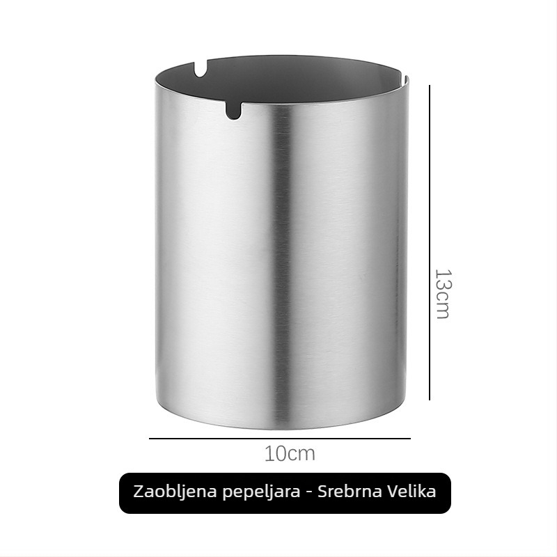 Pepeljara od nehrđajućeg čelika s vjetro zaštitom i spremnikom za pohranu te mogućnošću logotipa — za bar, KTV, hotel i dom