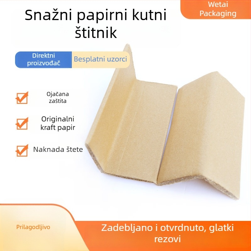 U‑oblik zaštitni papirni kutni štitnik za kartonske pakete; materijal: kraft papir + papir s vlaknastom cijevi; prerada: njemačka prerada; otisak logotipa: da; robna marka: Weitai