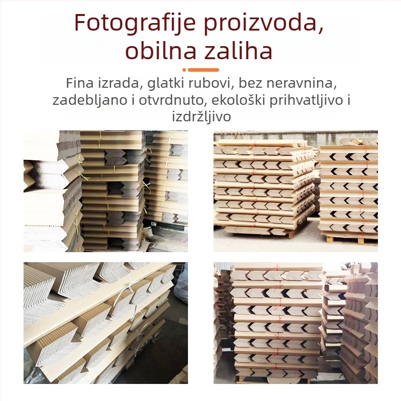 U‑oblik zaštitni papirni kutni štitnik za kartonske pakete; materijal: kraft papir + papir s vlaknastom cijevi; prerada: njemačka prerada; otisak logotipa: da; robna marka: Weitai