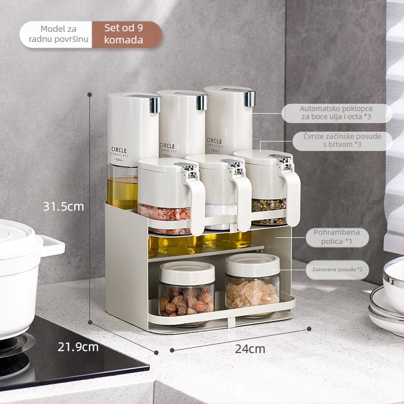 Zidni stalak za začine od nehrđajućeg čelika – kuhinja, pohranjivanje bočica sa začinima, montaža bez bušenja