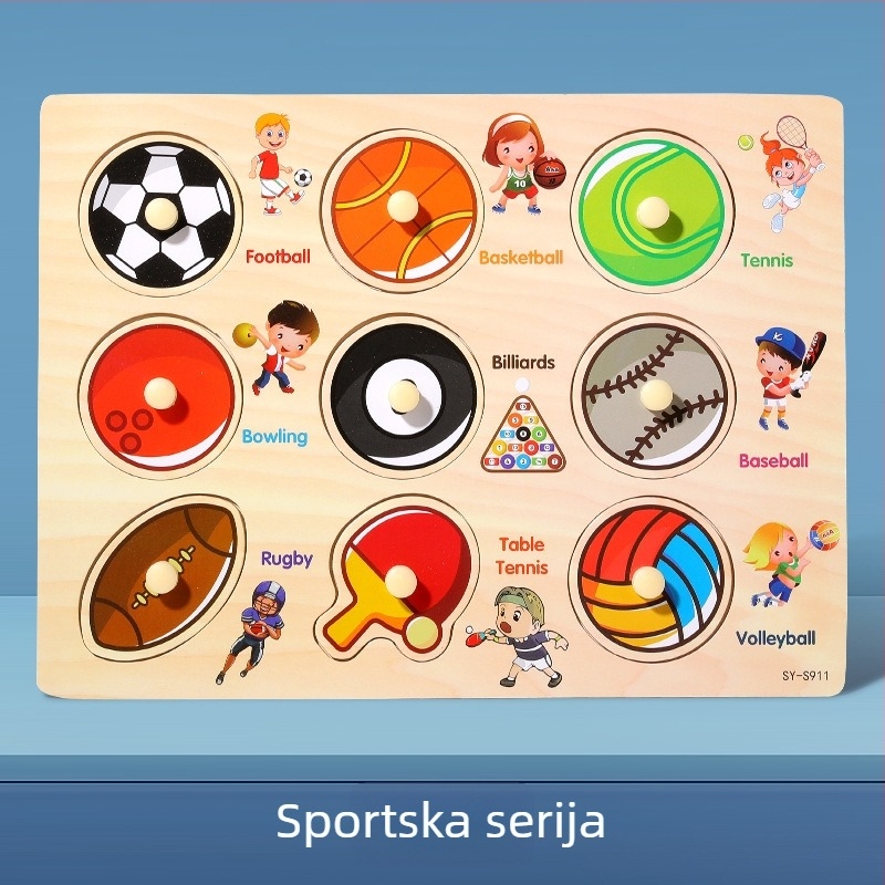 Drveni trodimenzionalni puzzle panel za djecu s oblicima životinja i voća, Montessori-inspirirano predškolsko učenje (Dob: 4–6 godina; Podrijetlo: Zhejiang; Kategorija: ilustracije i ploče)