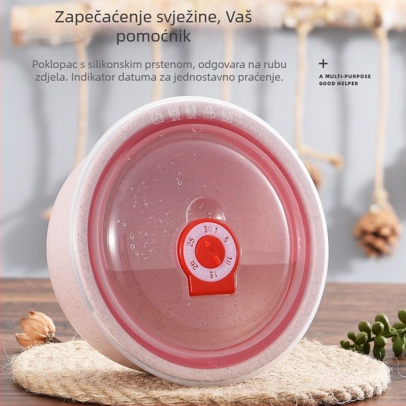 Kutija za hranu od pšenične slame, okrugli oblik, kapacitet 501–800 ml, nije pogodno za mikrovalnu pećnicu