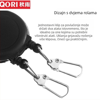 ABS traka za ID karticu s dvostrukim povlačnim kopčom i teleskopskim klipom, duljina 600, nosivost 0.1, ispis logotipa, prilagodba dostupna