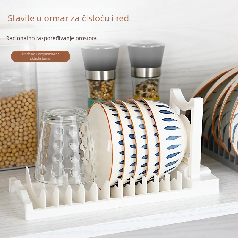 Sklopivi stalak za odvodnju posuđa — plastični, moderni minimalistički stil, 2024