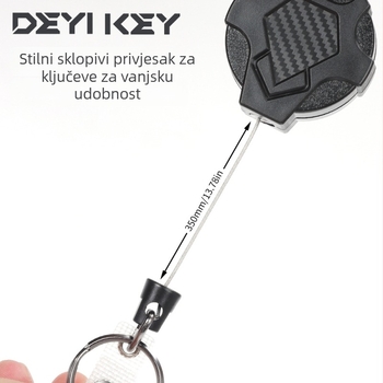 Izvlačni ključni lanac s elastičnim užetom, otisak logotipa, prilagodljiv dizajn, uredski dar
