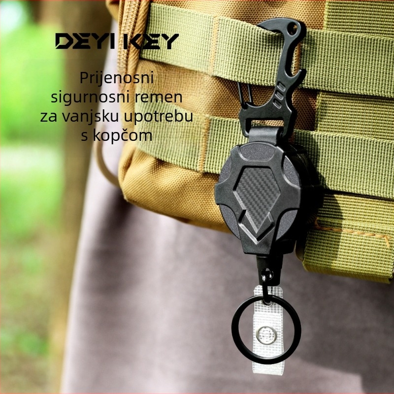 Izvlačni ključni lanac s elastičnim užetom, otisak logotipa, prilagodljiv dizajn, uredski dar