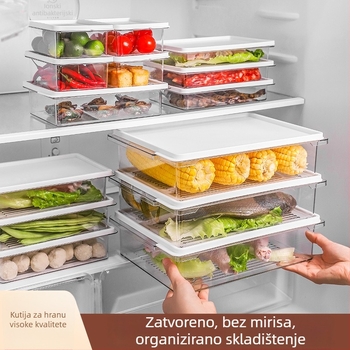 Kutija za čuvanje hrane - jednostavan dizajn, slaganje, PET+PE materijal pogodan za hranu, hermetički zatvoren za zamrzavanje