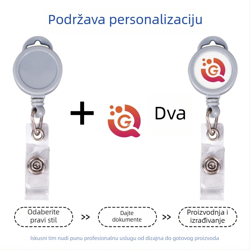 Prilagodljiva Snap-On kopča za ID karticu kampusa s prsnom oznakom i džepom za certifikat – ABS, nosivost 80, rastezanje 60, ispis logotipa, prilagođeno obrađivanje
