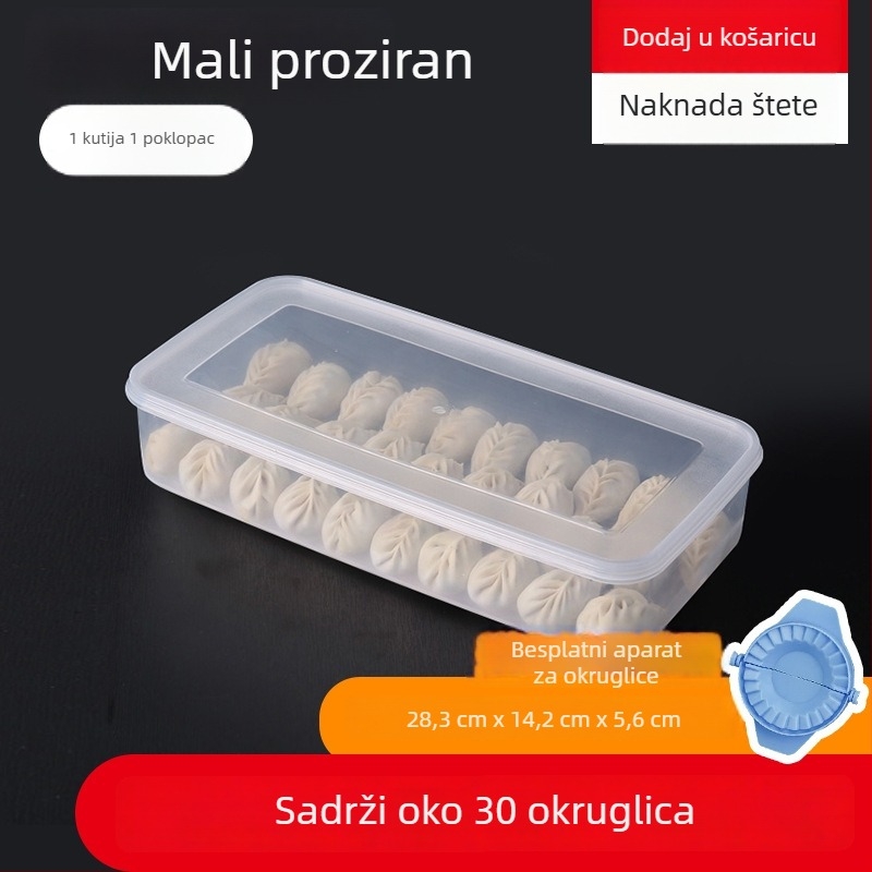 Velika PP kutija za skladištenje u hladnjaku s poklopcem, višeslojna, za zamrzavanje knedli
