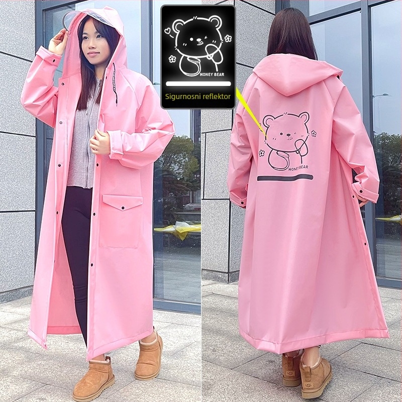 Jednodelni EVA kišni pončo za odrasle, za motocikl/električni automobil, s mogućnošću prilagodbe