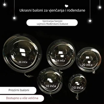 Prozirni lebdeći baloni, 12 inča, paket 50 komada, bez rastezanja, za proslave rođendana