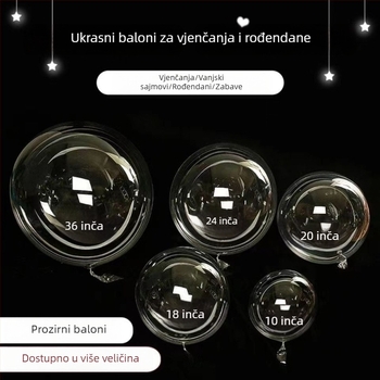 Prozirni lebdeći baloni, 12 inča, paket 50 komada, bez rastezanja, za proslave rođendana
