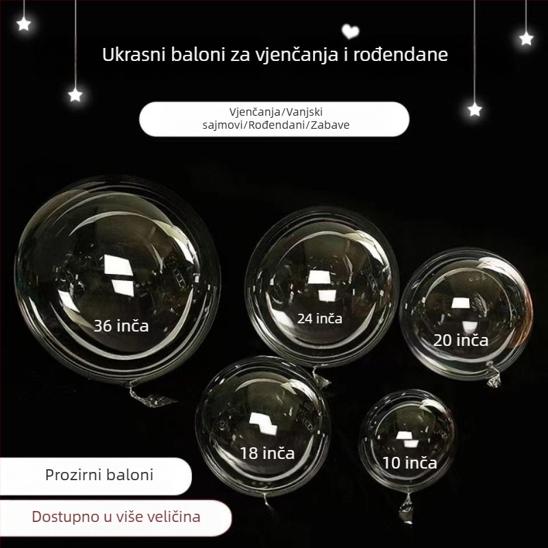 Prozirni lebdeći baloni, 12 inča, paket 50 komada, bez rastezanja, za proslave rođendana