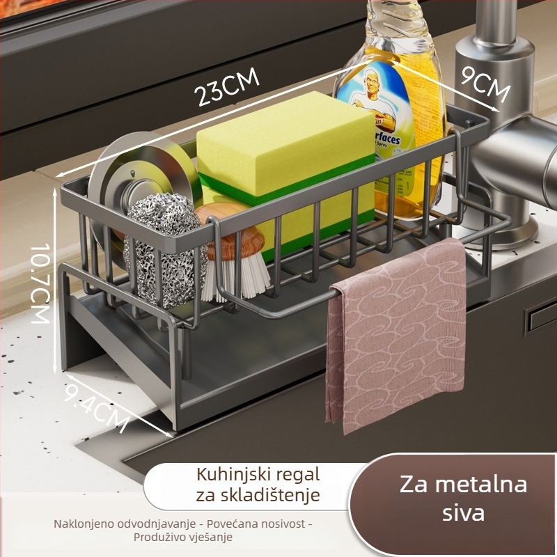 Kaihong plastični sklopivi višenamjenski zidni organizator kuhinje za sudoper bez montaže