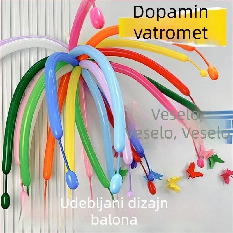 Latex balon za proslavu, dugački trak u obliku vatrometa, bez ispisa, za Božić, Dan zaljubljenih, proljetni sajam, Dan zahvalnosti, vjenčanja