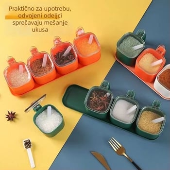 Set posuda za začine za kućnu upotrebu — plastične posude za čvrste začine, ispišani logotip, Huiyao branda, podrijetlo Jinhua
