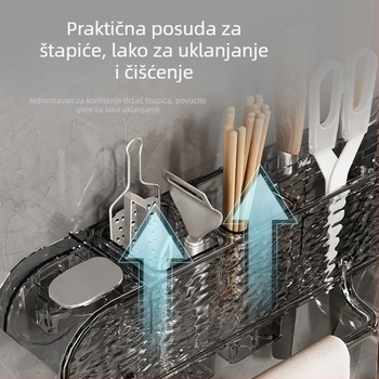Pokretni držač noževa i špatula za zid, kuhinjski stalak, plastični