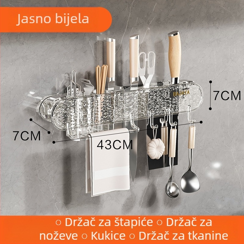 Pokretni držač noževa i špatula za zid, kuhinjski stalak, plastični