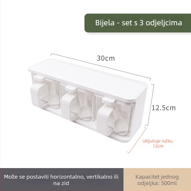 KM set začinskih namirnica s višedijelnom kutijom, posuda za sol i MSG bočicom – Materijali: PS/ABS/PP, Čvrsti začini, Japanski stil, Guangzhou podrijetlo