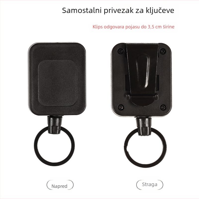 Izvlačni ključni lanac za vanjsku upotrebu s najlonskom užetom i kvadratnim kopčom; Jinwang plast, lako povlačenje kopče, nosivost 0.1
