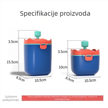 Mobiko Prijenosna Kutija za Prah Mlijeka 22001250601, Zatvorena Kutija za Čuvanje Bebinih Grickalica, 0–3 Godine, Licencirana Privatna Značka