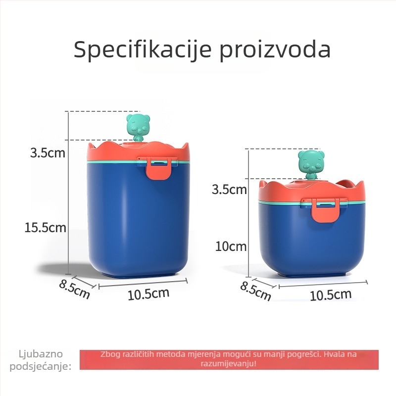 Mobiko Prijenosna Kutija za Prah Mlijeka 22001250601, Zatvorena Kutija za Čuvanje Bebinih Grickalica, 0–3 Godine, Licencirana Privatna Značka