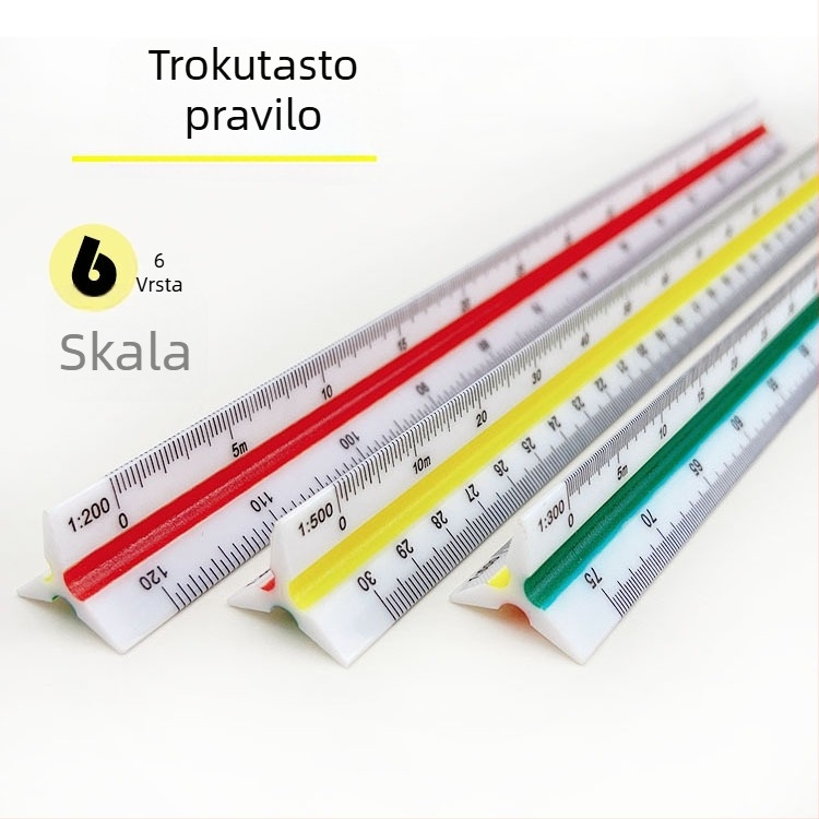 Puzzle King trokutno ravnalo s mjerama – plastika, 50 g, model: trokutno ravnalo