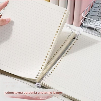 B5 bilježnica s uklonjivim listovima i prozirnim PVC omotom, visoka estetska vrijednost, A5 format, dnevnik za srednju školu i studente