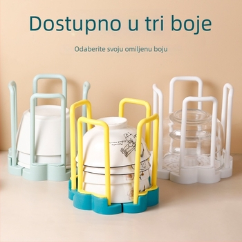Chunqun okretni proširivi stalak za zdjele, kuhinjski plastični organizator, moderni minimalistički stil