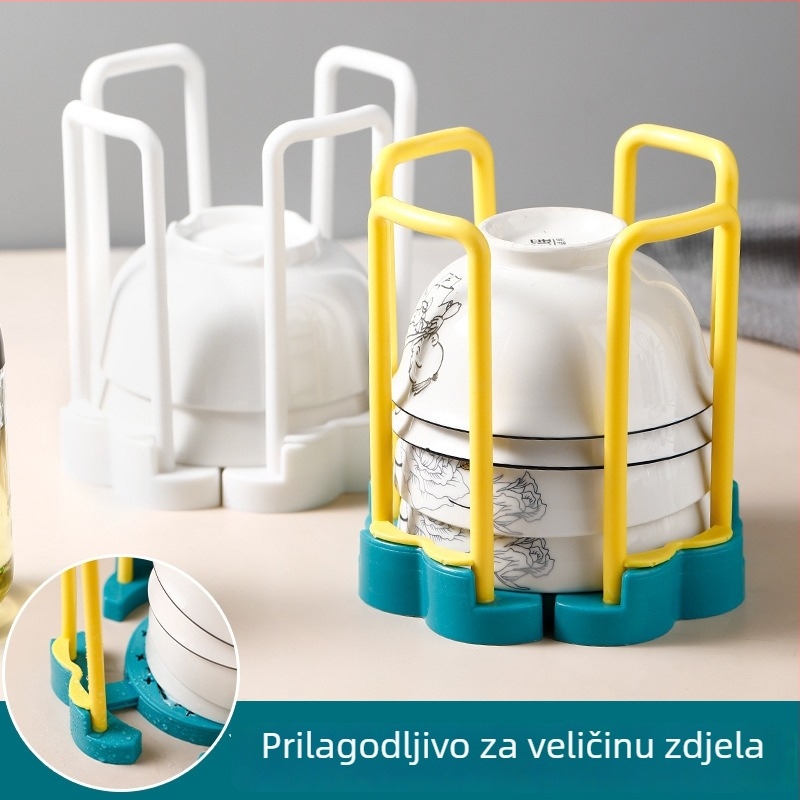 Chunqun okretni proširivi stalak za zdjele, kuhinjski plastični organizator, moderni minimalistički stil