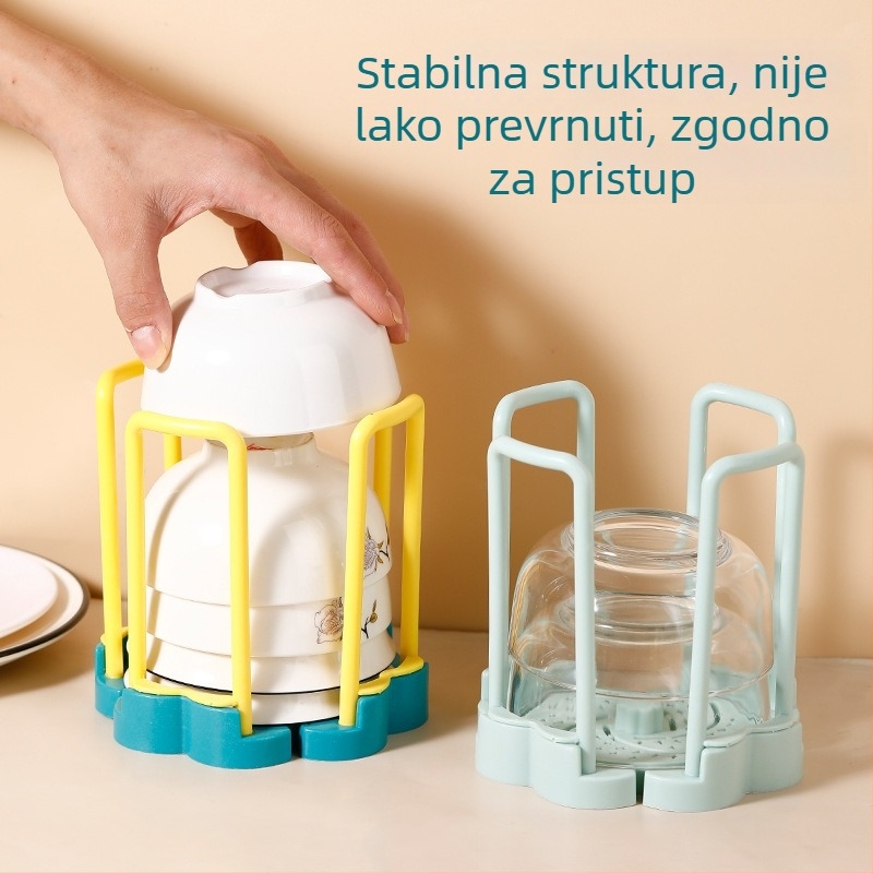 Chunqun okretni proširivi stalak za zdjele, kuhinjski plastični organizator, moderni minimalistički stil
