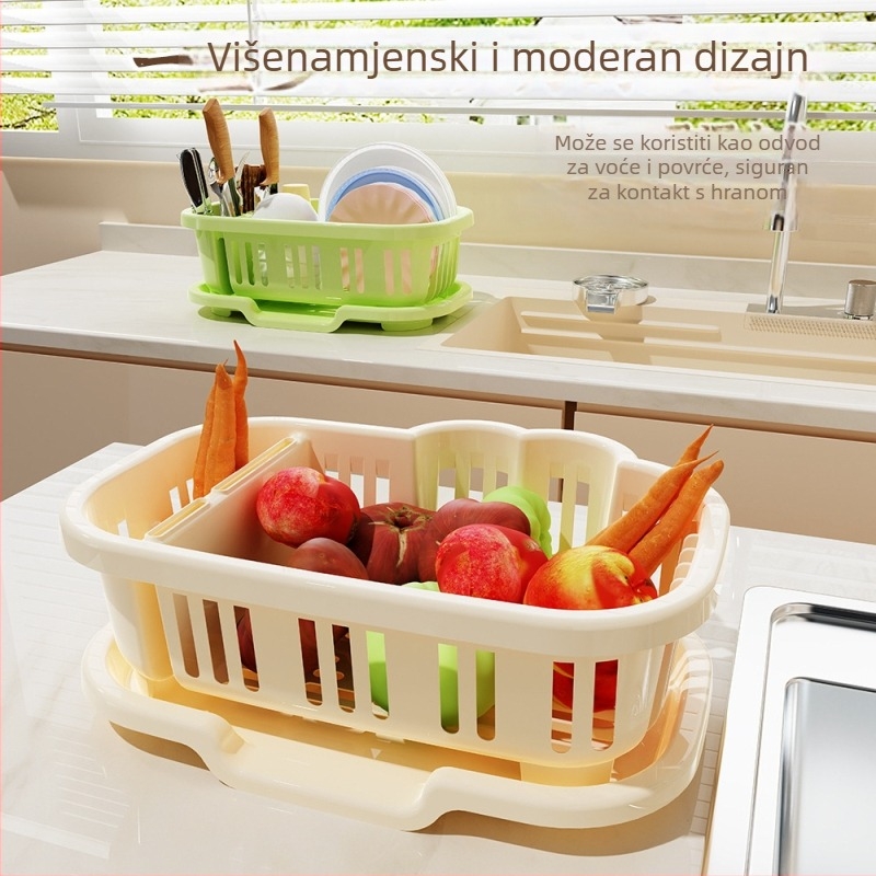 Komochi stalak za odvodnju posuđa — univerzalni stil, materijal svilen cvijet, lansiranje 2025