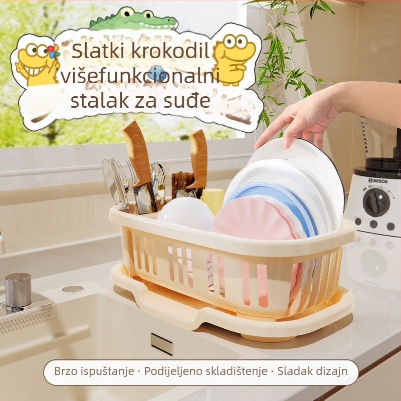 Komochi stalak za odvodnju posuđa — univerzalni stil, materijal svilen cvijet, lansiranje 2025