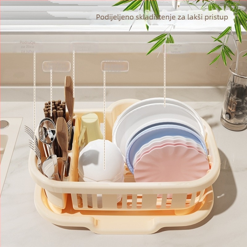 Komochi stalak za odvodnju posuđa — univerzalni stil, materijal svilen cvijet, lansiranje 2025