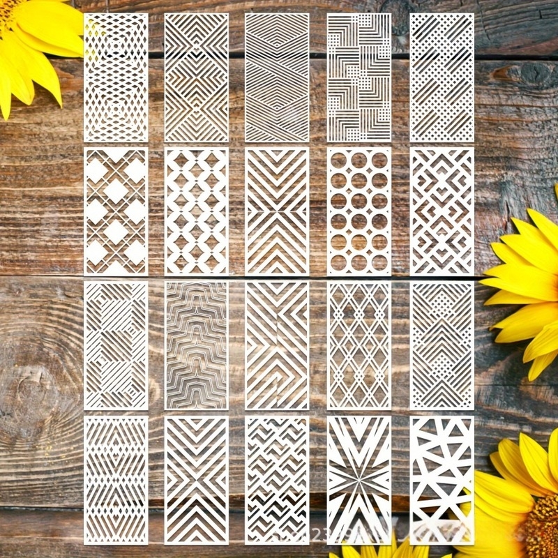 Set šablona za crtanje na zidu, ponovno upotrebljive PET plastične šablone, 20 komada