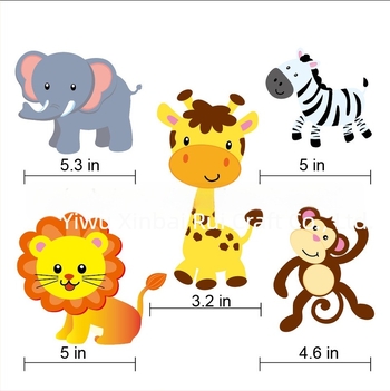 Spiralne ukrasne figure s crtanim životinjama – pozadina s temom Zoo za rođendansku proslavu, papir, anime crtani stil, rekviziti za dekoraciju prostora