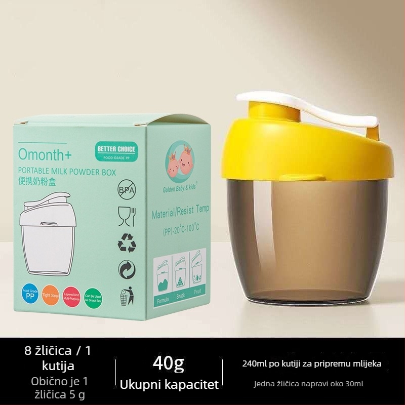 Golden Boy Baby prenosna kutija za mlijeko u prahu za putovanja — jednokratna porcija, hermetički zatvarajući spremnik, prehrambene kvalitete, za novorođenčad do 2 godine