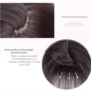 Perika za žene, duga kosa s srednjim razdjelom, potpuna sintetička perika, vlakna visoke temperature, nije moguće bojiti