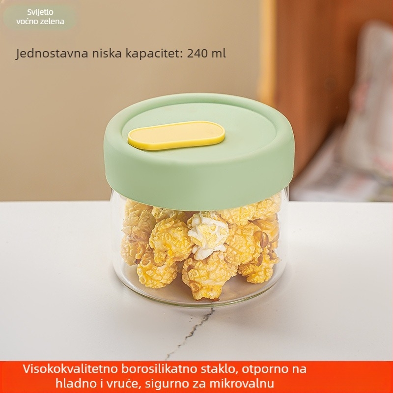 Dječje staklena kutija za grijanje i skladištenje, borosilikatno staklo, okruglog oblika, 48 komada u kutiji, mikrovalna sigurnost, vrhunska kvaliteta