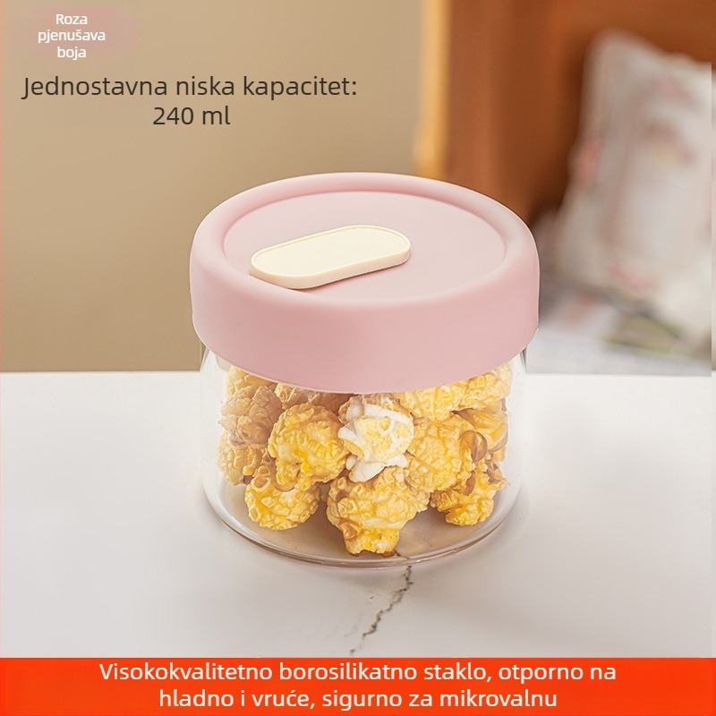 Dječje staklena kutija za grijanje i skladištenje, borosilikatno staklo, okruglog oblika, 48 komada u kutiji, mikrovalna sigurnost, vrhunska kvaliteta