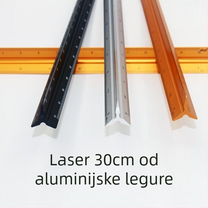 Trojkutno metalno ravnalo – brend German capital, trokutasti brid, metal